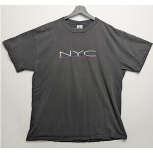 Vintage Embroidered NYC Black T-Shirt XL